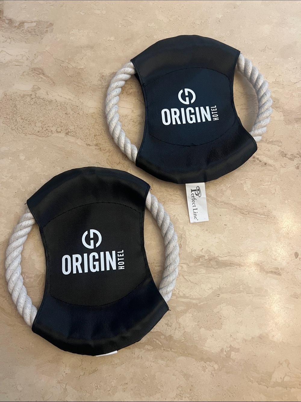 Perfect Line Dog 🐕 One-Piece Rope Disc Toy NWOT - Origin Hotel Set of Two